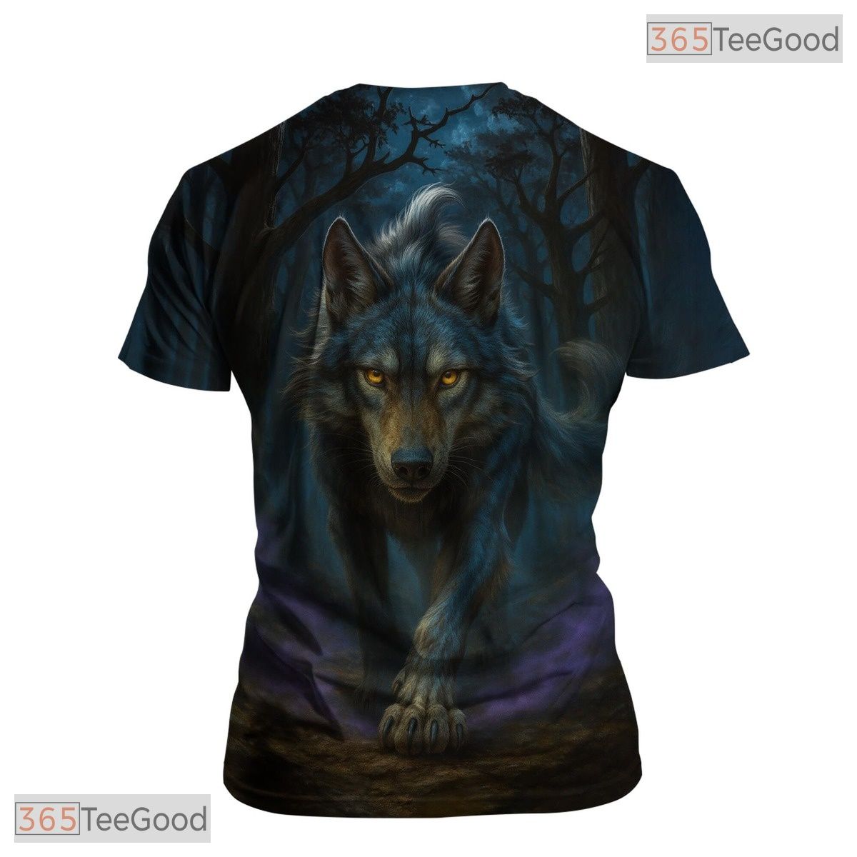 Grey Wild Wolf Funny Graphic Novelty 3D Pattern Printed Casual Unisex T-Shirt Styles