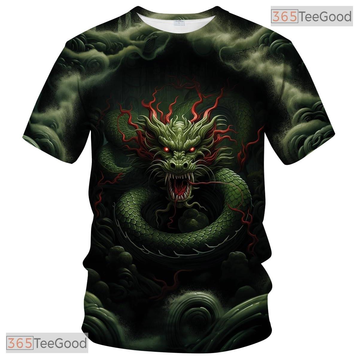 Grey Mythology Chinese Dragon Graphic Art 3D Printed Casual Unisex Tee Shirt Top