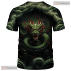 Grey Mythology Chinese Dragon Graphic Art 3D Printed Casual Unisex Tee Shirt Top