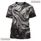 Grey Sports Jersey Style 3D Graphic Printed Casual Short Sleeve Unisex Tee Top