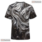 Grey Sports Jersey Style 3D Graphic Printed Casual Short Sleeve Unisex Tee Top