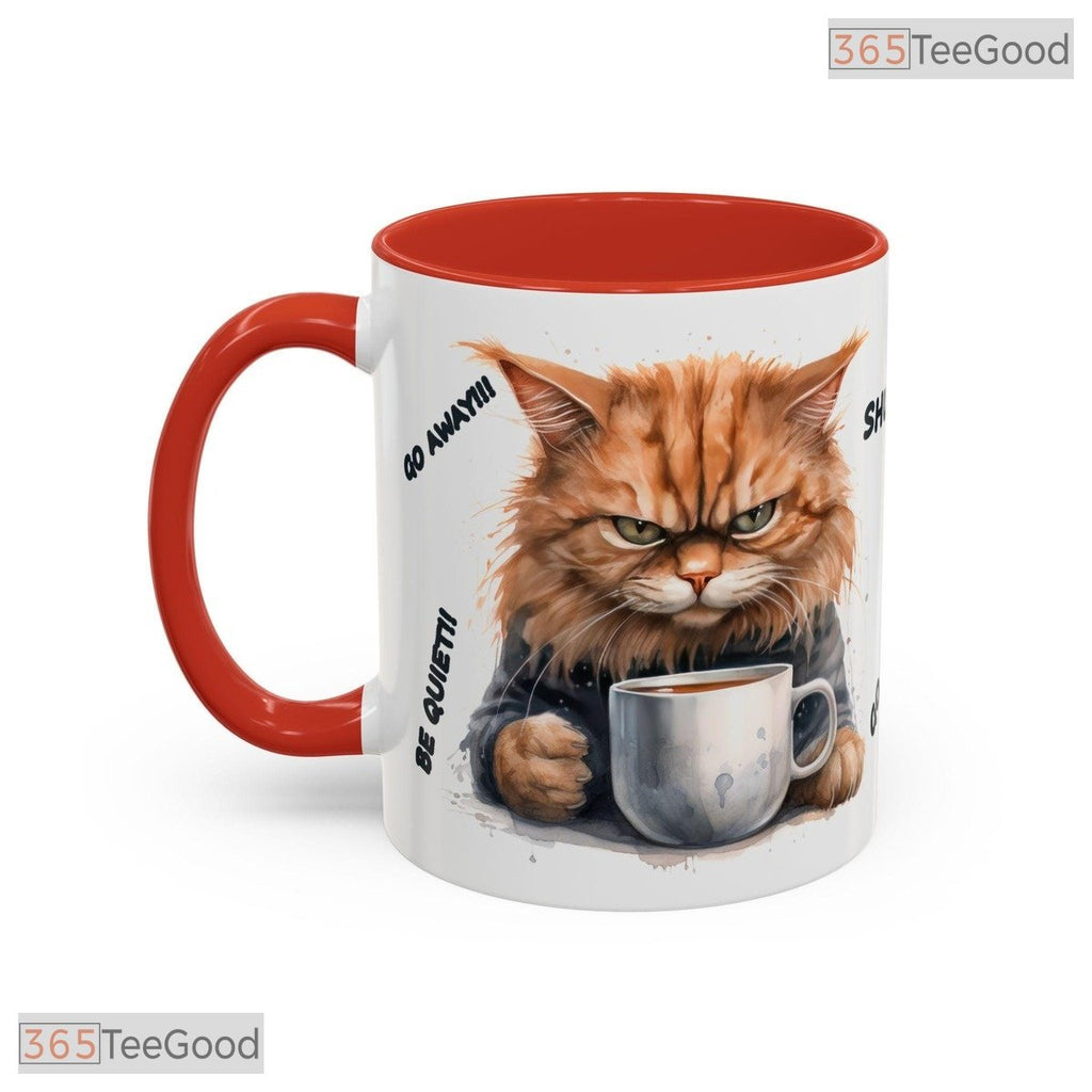 Grumpy Orange Cat Accent Mug - Sarcastic Feline Lover Slogan Gift Ceramic Coffee Cup