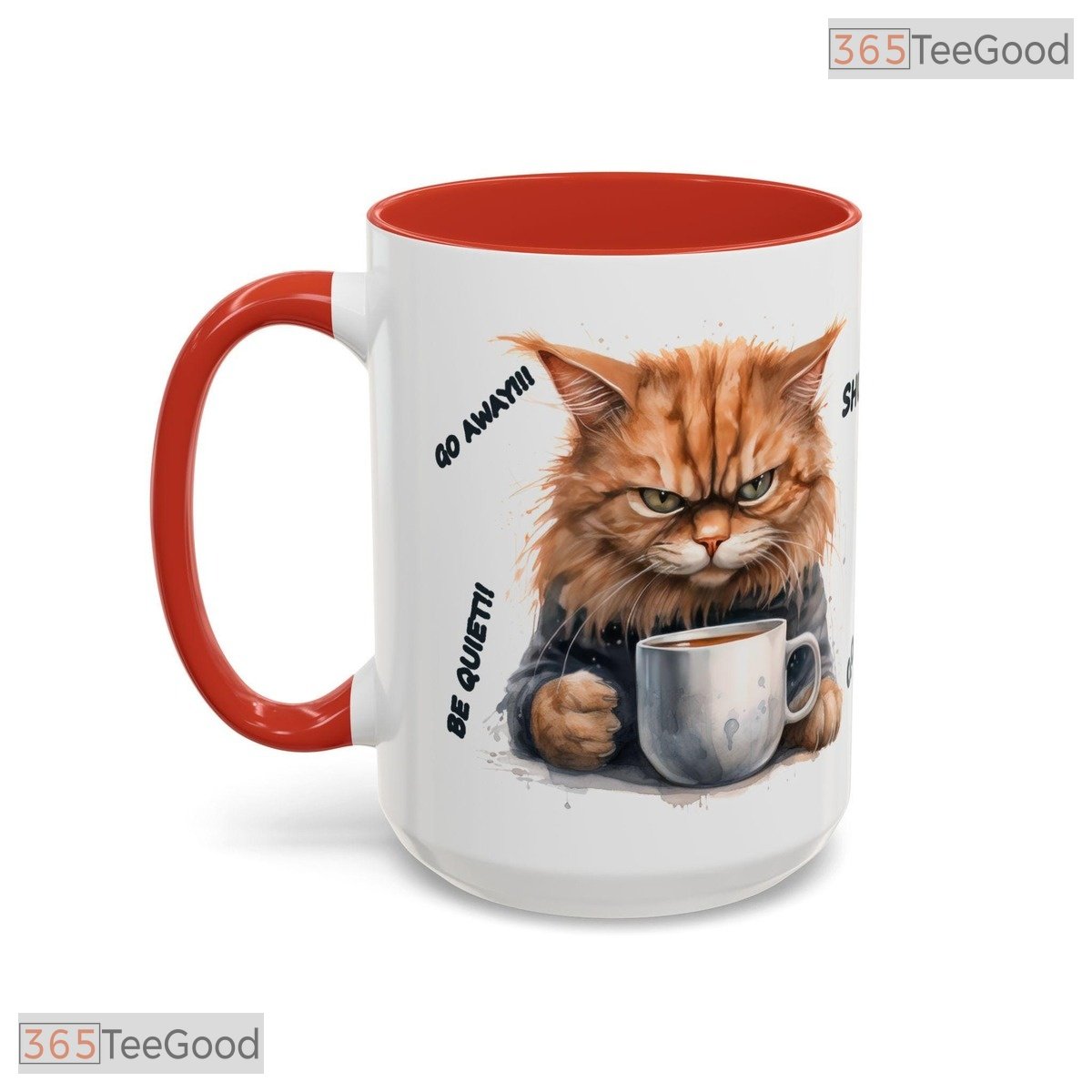 Grumpy Orange Cat Accent Mug - Sarcastic Feline Lover Slogan Gift Ceramic Coffee Cup
