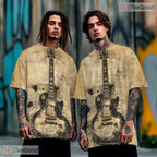 Cool Rock Guitar Music Graphic 3D Pattern Printed Casual Unisex Tee Shirt Styles