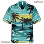 Navy Blue Tropical Hawaiian Shirt - Women's Floral Beach Outfit