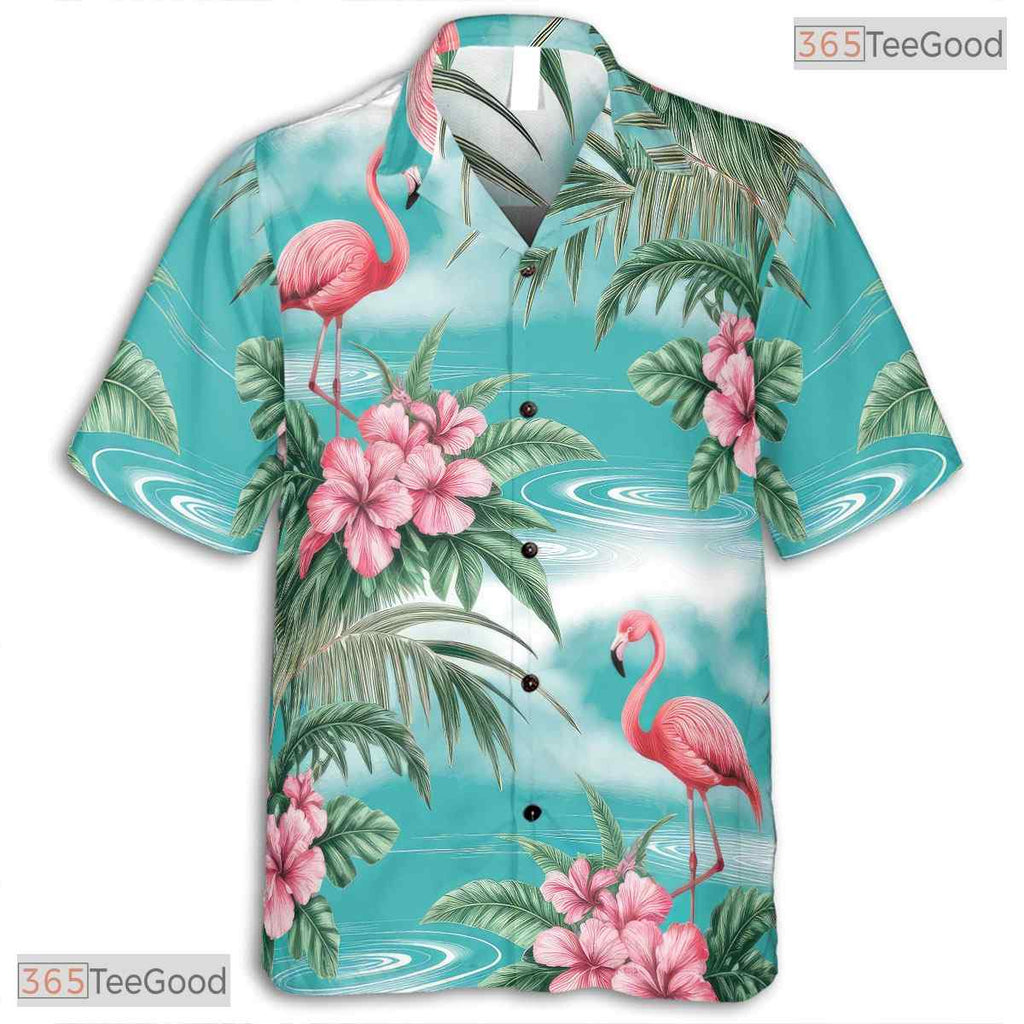 Navy Palm Leaves Hawaiian Shirt - Men's Aloha Beach Party Wear
