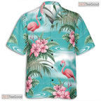 Navy Palm Leaves Hawaiian Shirt - Men's Aloha Beach Party Wear