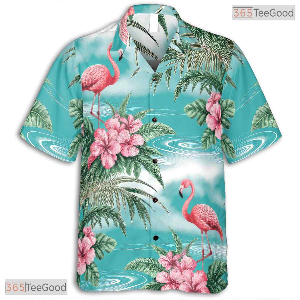 Navy Palm Leaves Hawaiian Shirt - Men's Aloha Beach Party Wear