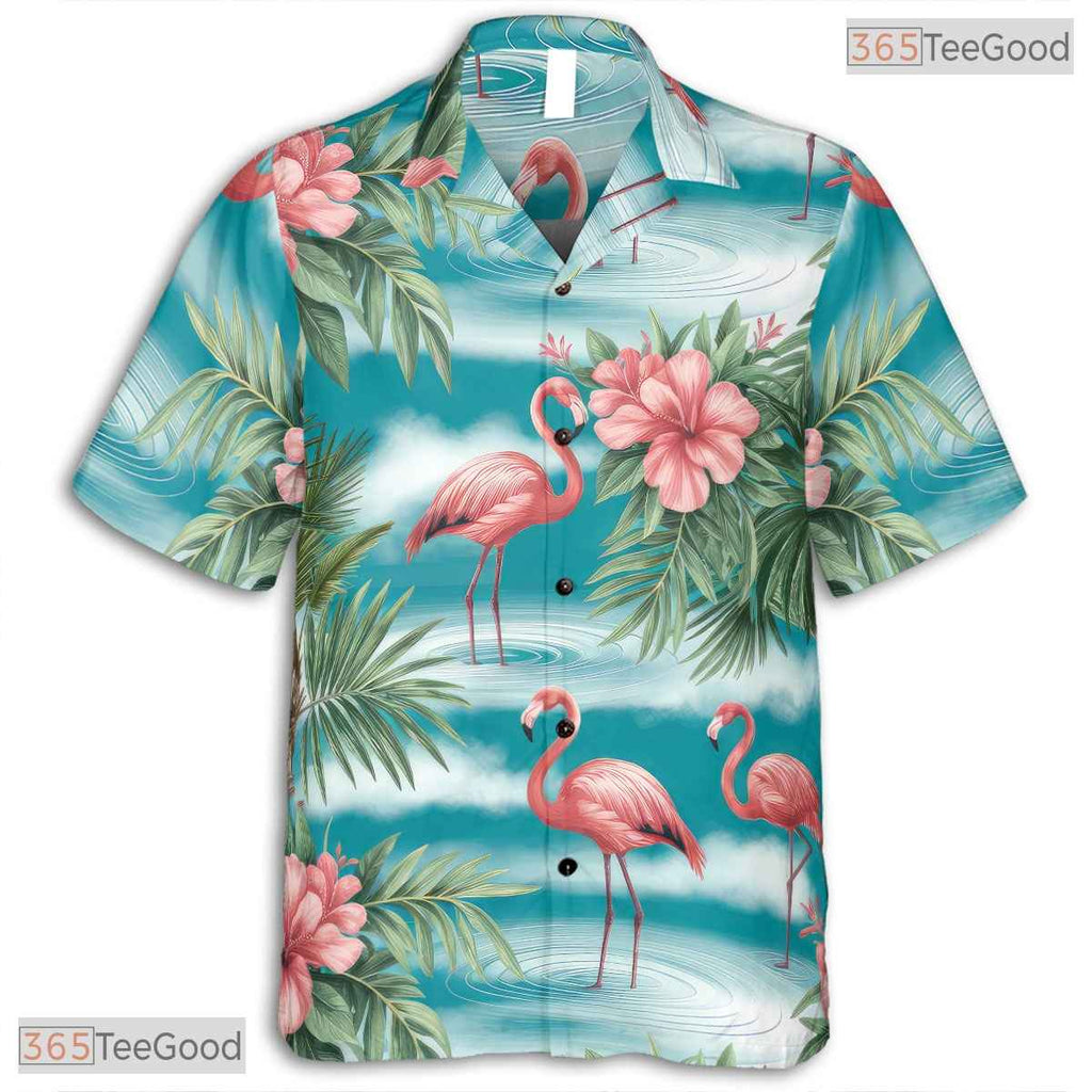 Vibrant Navy Tropical Hawaiian Shirt - Adult Summer Beach Outfit