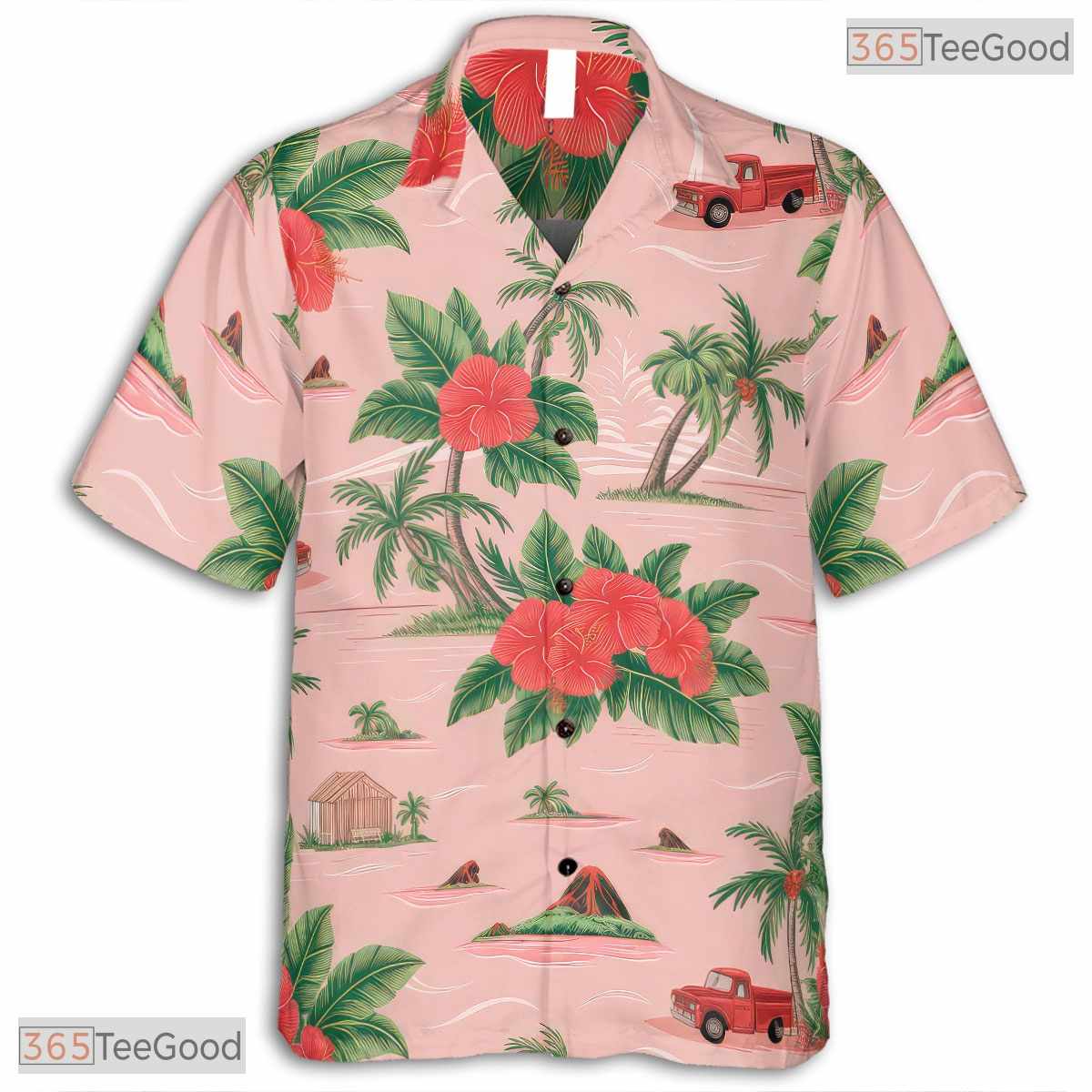 Tropical Black Hawaiian Shirt - Unisex Teal Gold Beach Outfit