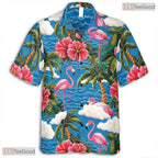 Black Blue Hibiscus Print Hawaiian Shirt - Unisex Vacation Tee