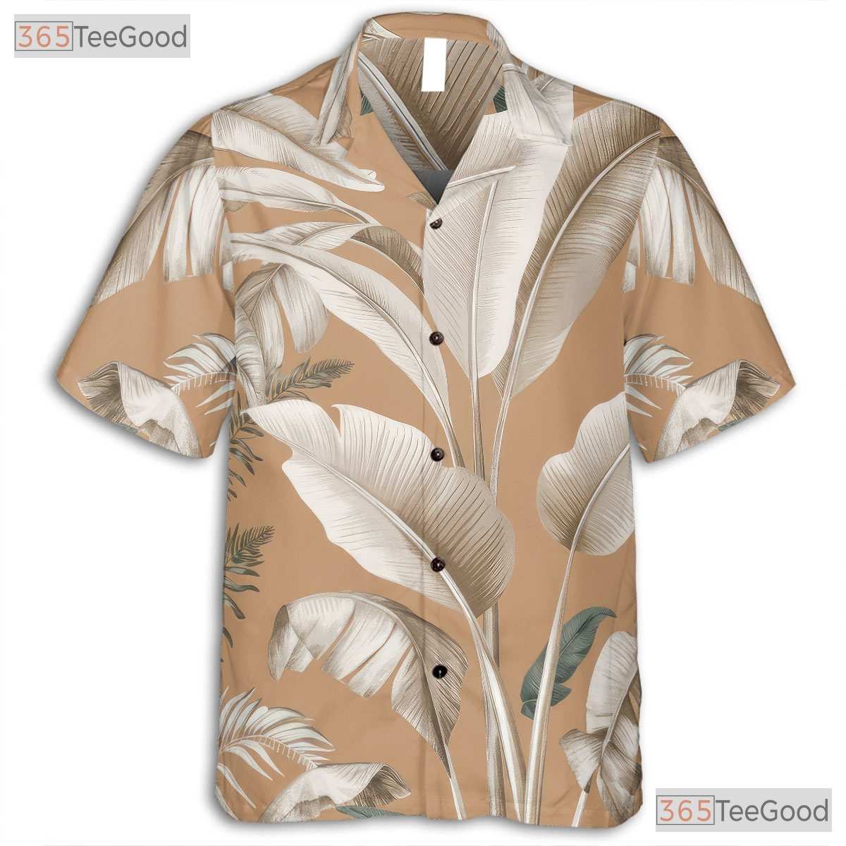 Casual Green Leaf Floral Hawaiian Shirt - Unisex Aloha Beach Tee