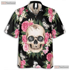 Tropical Skull Butterfly Hawaiian Shirt - Punk Summer Men's Tee