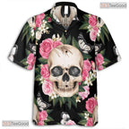 Navy Blue Tropical Hawaiian Tee - Palm Leaf Aloha Summer Vacation Wear
