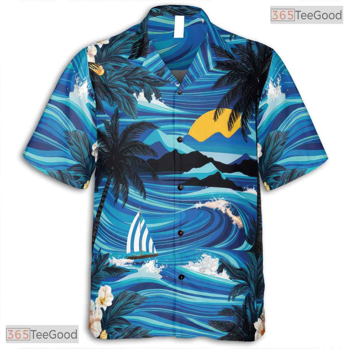 Beer & Pineapple Print Hawaiian Tee - Tropical Beach Party Outfit Adult