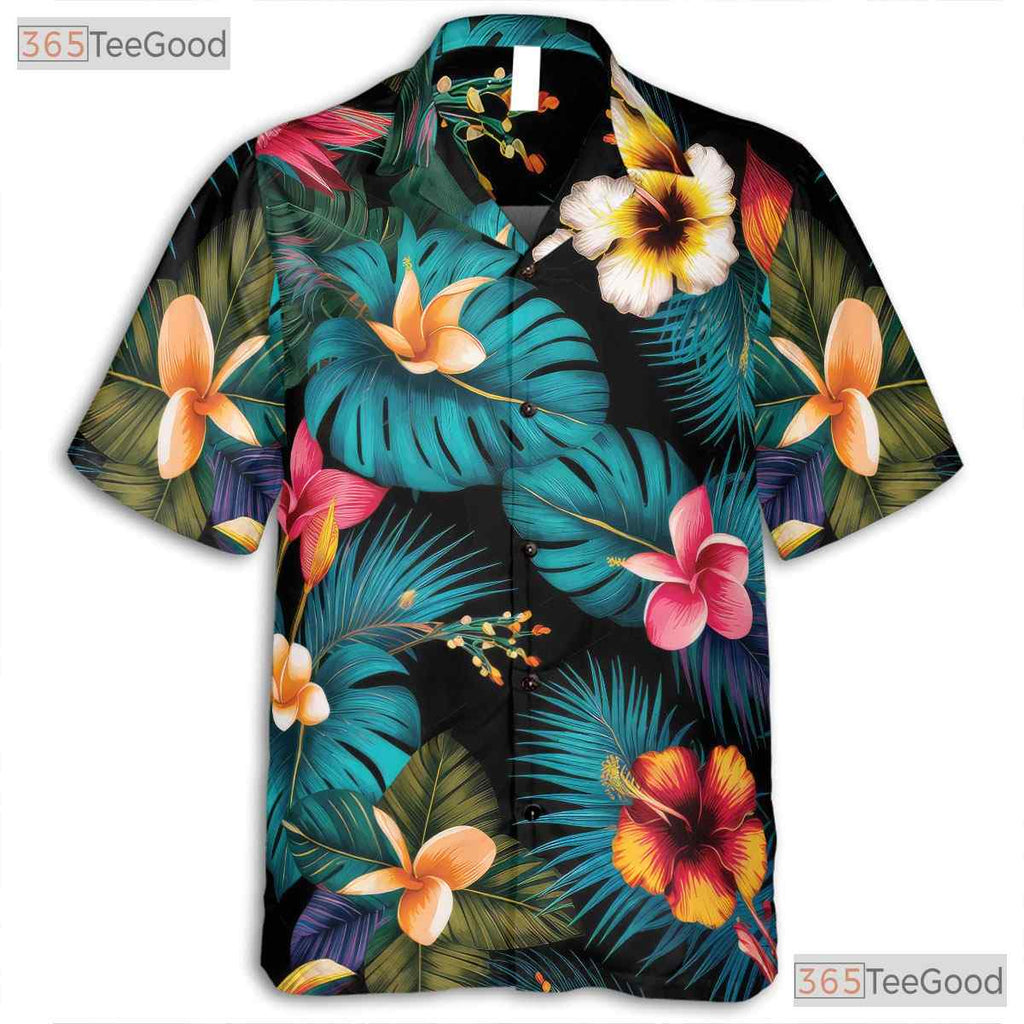 Colorful Paradise Floral Hawaiian Shirt - Casual Summer Tee
