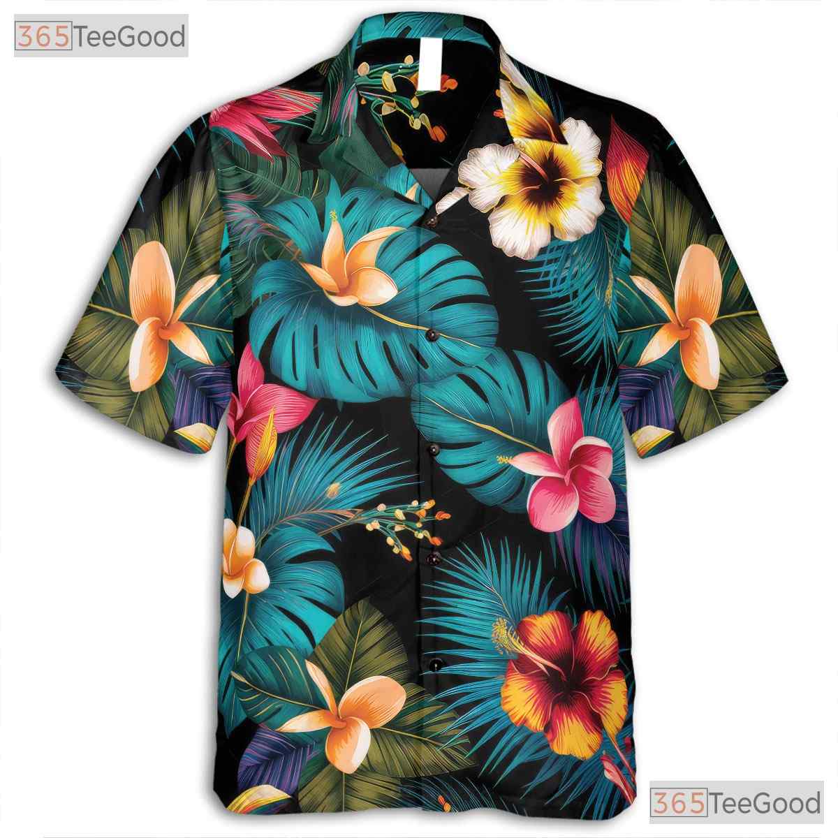 Colorful Paradise Floral Hawaiian Shirt - Casual Summer Tee