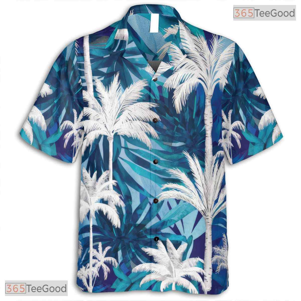 Navy Floral Paradise Hawaiian Tee - Seamless Aloha Tropical Vacation