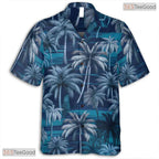 Tropical Navy Hawaiian Shirt - Flowers & Leaves Aloha Beach Outfit Women