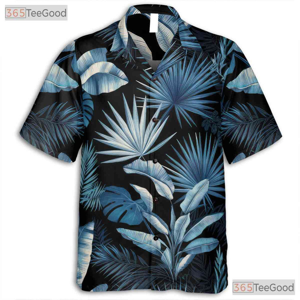 Blue Foliage Hawaiian Shirt - Tropical Beach Gift for Women