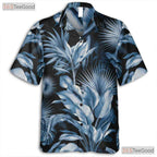 Tropical Blue Leaves Hawaiian Shirt - Unisex Aloha Vacation Tee