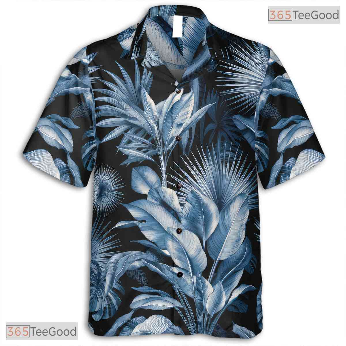 Aloha Navy Blue Hawaiian Shirt - Tropical Floral Vacation Wear Unisex