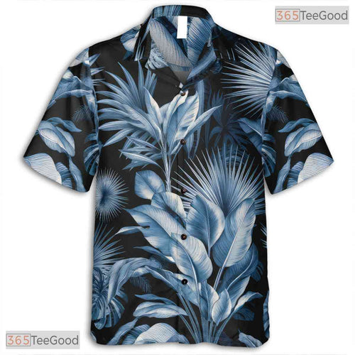 Aloha Navy Blue Hawaiian Shirt - Tropical Floral Vacation Wear Unisex