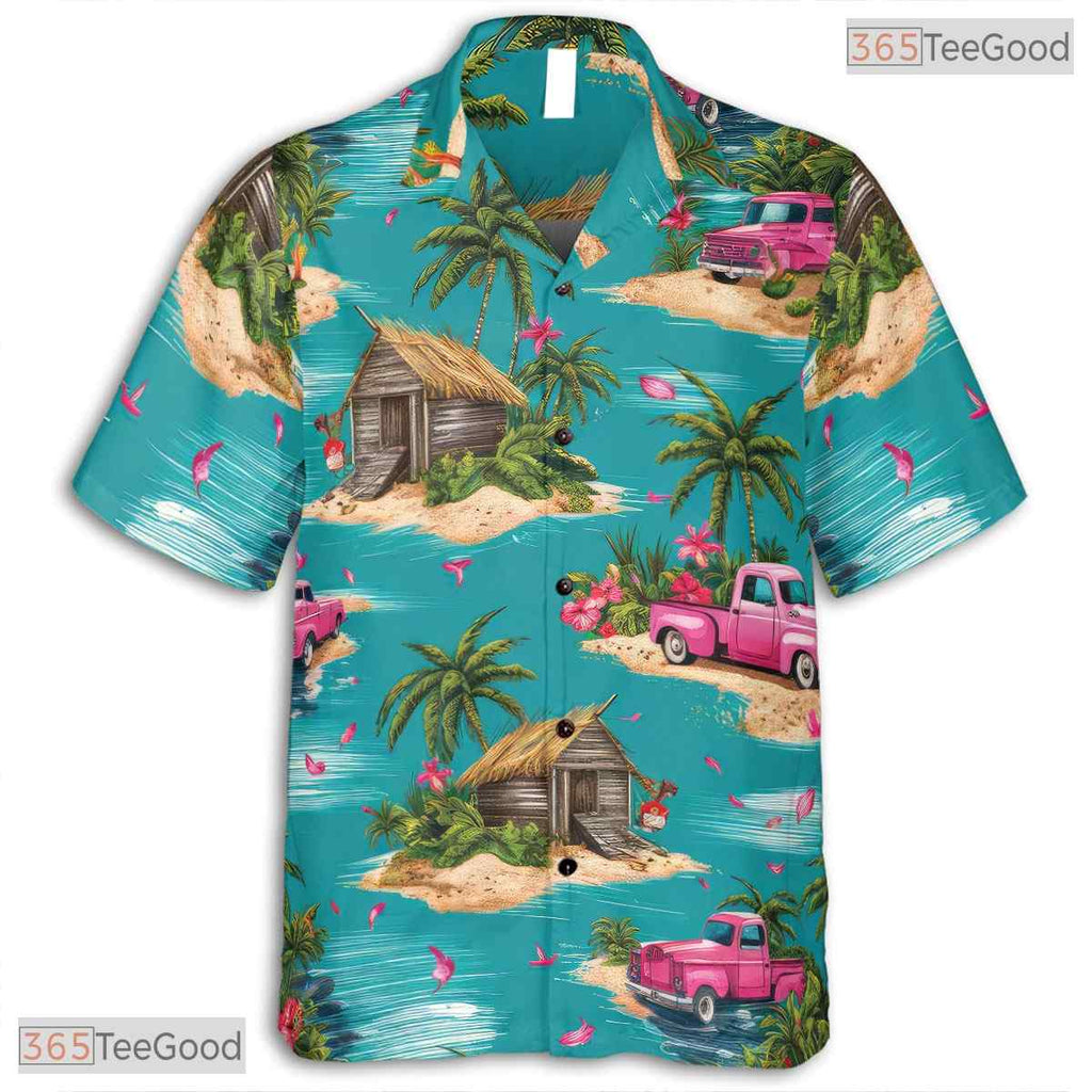 Vibrant Hibiscus Midnight Bloom Hawaiian Tee - Unisex Aloha Beachwear
