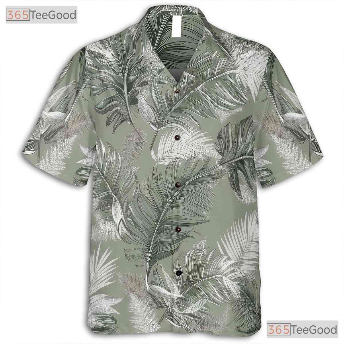 Minimalist Tropical Leaf Hawaiian Shirt - Stylish Unisex Tee