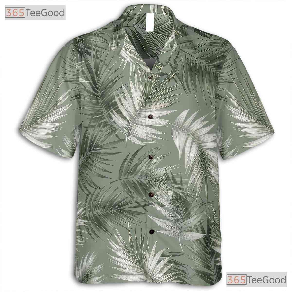 Sage Green Palm Trees Hawaiian Shirt - Adult Summer Beachwear
