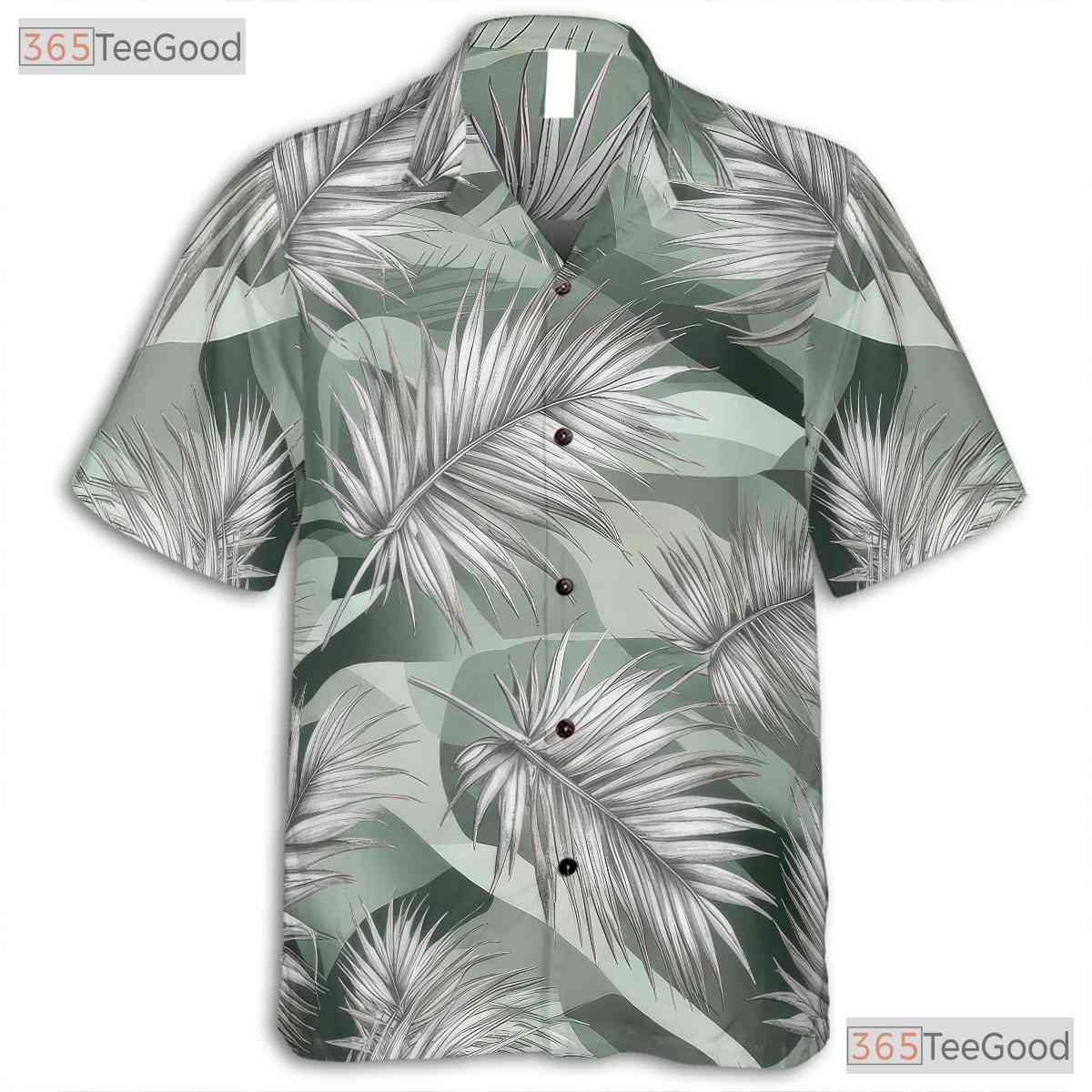 Sage Green Palm Tree Hawaiian Shirt - Men's Aloha Party Outfit