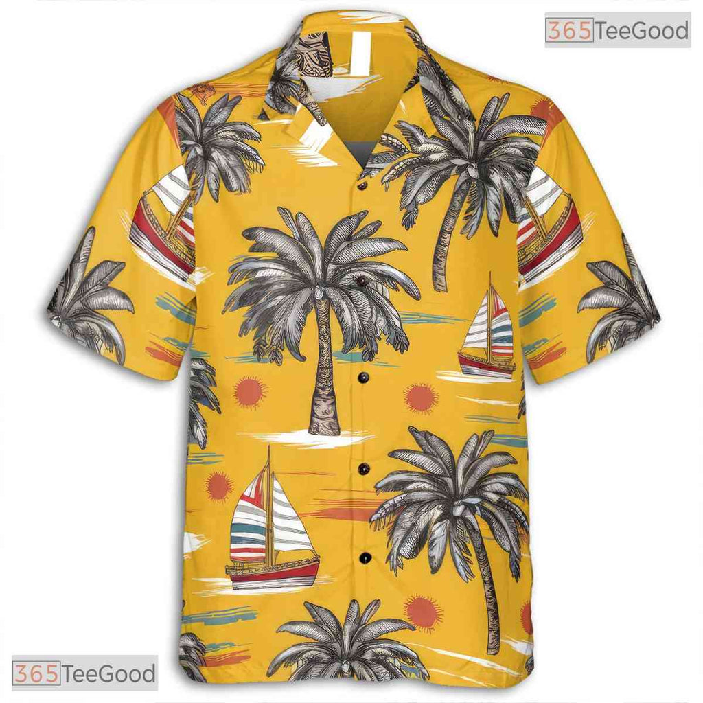 Dark Green Tropical Palm Hawaiian Shirt - Midnight Aloha Vacation Women