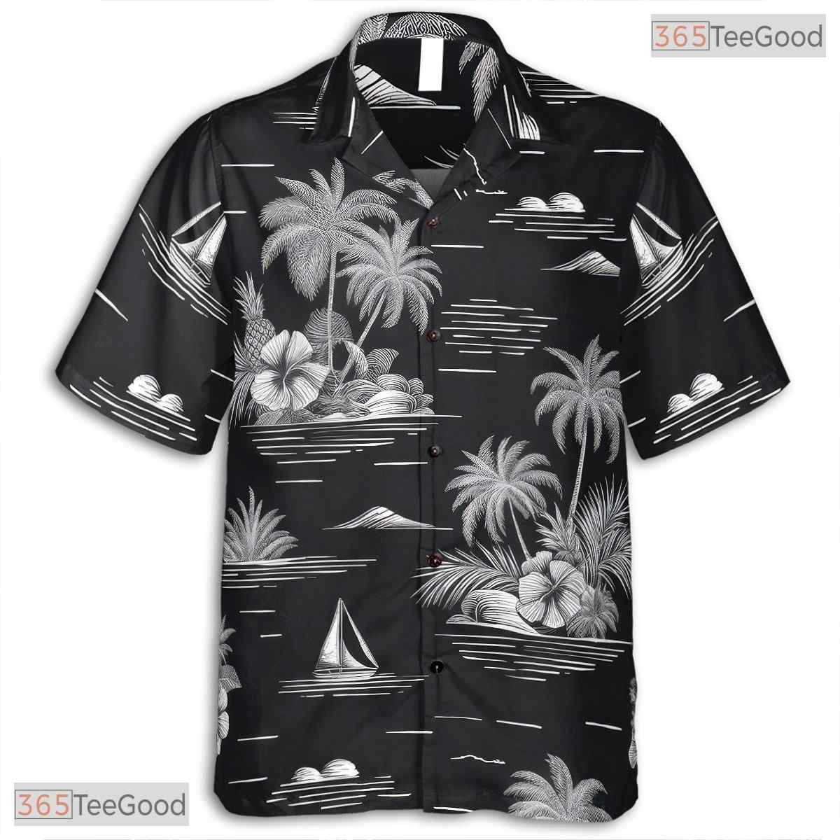Exotic Palm Midnight Hawaiian Shirt - Green Foliage Aloha Wear Unisex