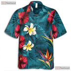 Colorful Tropical Floral Hawaiian Shirt - Summer Vacation Tee