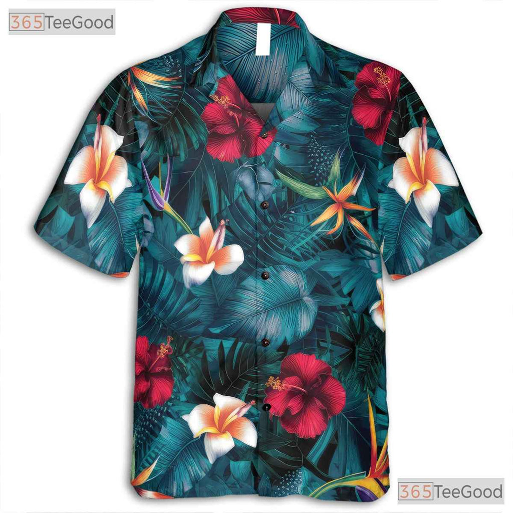 Eye-Catching Floral Hawaiian Shirt - Adult Tropical Beach Tee