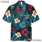 Eye-Catching Floral Hawaiian Shirt - Adult Tropical Beach Tee
