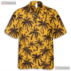 Bold Black Palm Tree Hawaiian Shirt - Unisex Yellow Summer Tee