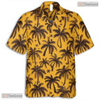 Palm Leaves & Hibiscus Hawaiian Shirt - Tropical Beach Party Women