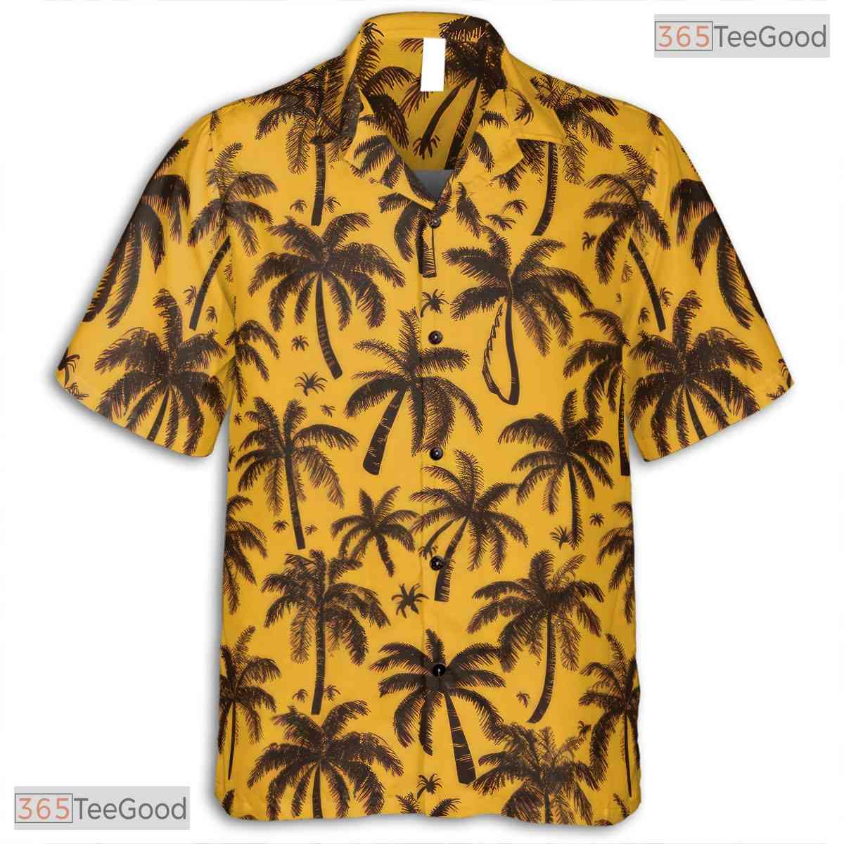 Palm Leaves & Hibiscus Hawaiian Shirt - Tropical Beach Party Women