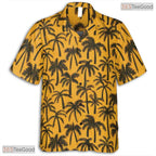 Tropical Palm Leaves Hawaiian Tee - Hibiscus Floral Vacation Outfit Women