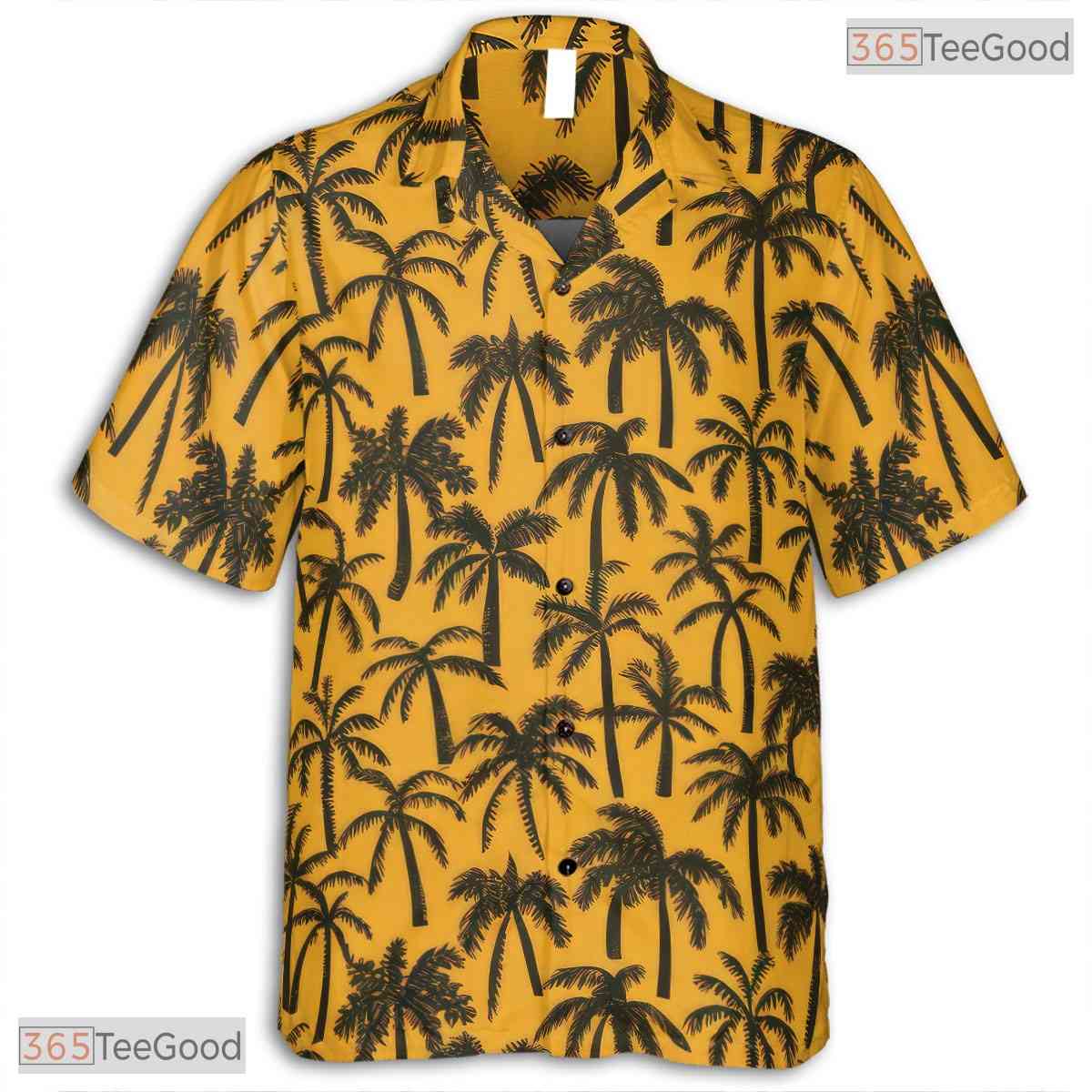 Tropical Palm Leaves Hawaiian Tee - Hibiscus Floral Vacation Outfit Women