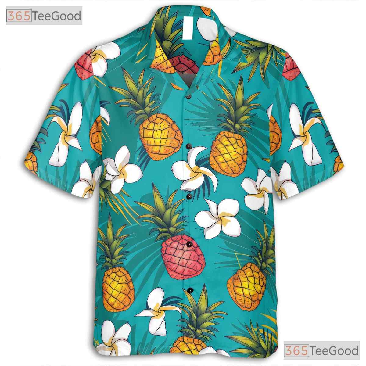 Vibrant Pineapple Hawaiian Shirt - Adult Summer Tropical Beachwear