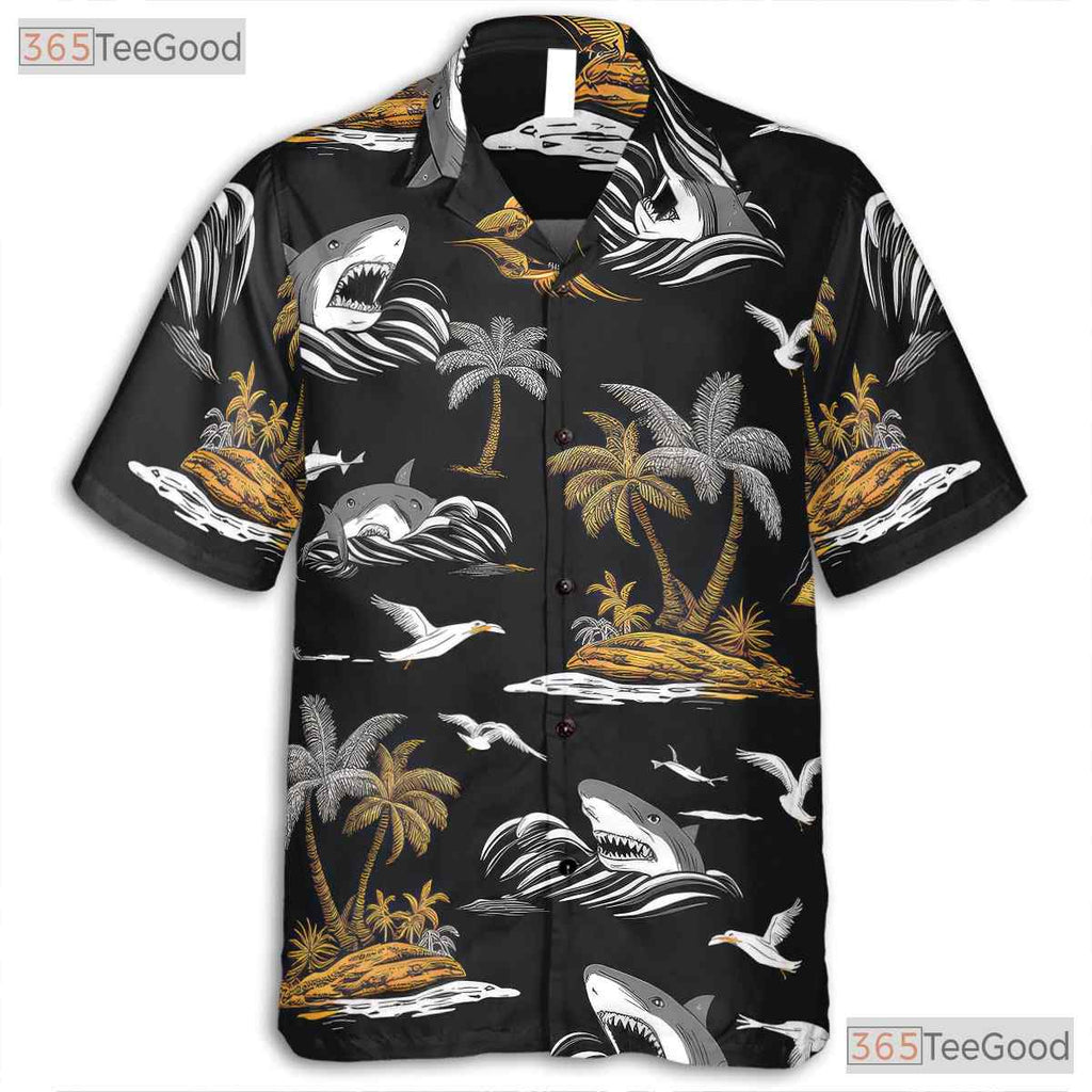 Tropical Shark Hawaiian Shirt - Men's Stylish Beach Party Outfit