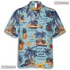 Exotic Tropical Foliage Hawaiian Shirt - Dark Palm Botanical Design Unisex