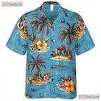 Sky Blue Paradise Hawaiian Shirt - Unisex Summer Short Sleeve Tee