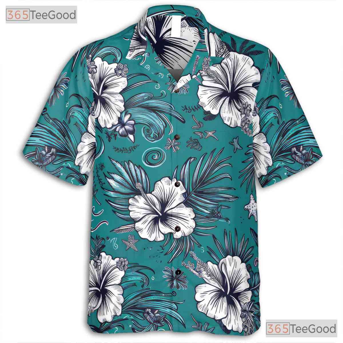 Hibiscus Palm Leaf Hawaiian Shirt - Men's Stylish Summer Beachwear