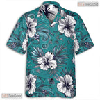 Tropical Botanical Hawaiian Shirt - Soft Pastel Palm Minimalist Unisex
