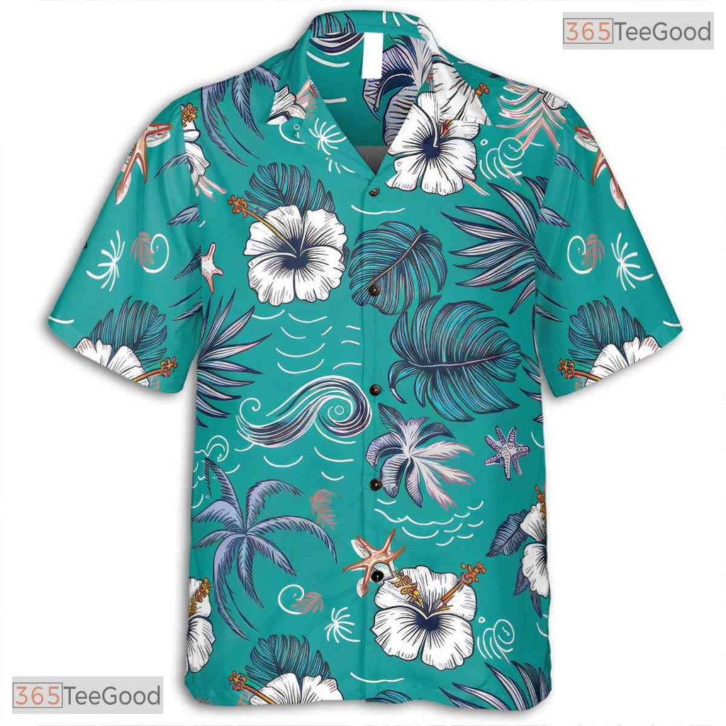 Tropical Sunset Hawaiian Shirt - Vibrant Ocean View Vacation Outfit Men