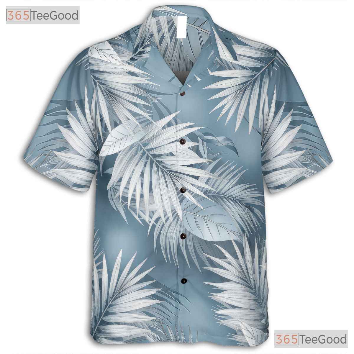 Blue Palm Leaf Hawaiian Shirt - Unisex Aloha Short Sleeve Tee