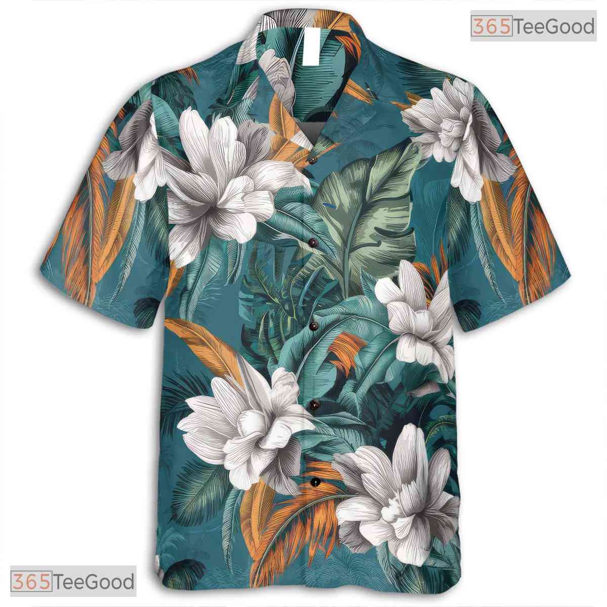 Red Sunset Beach Hawaiian Tee - Tropical Palm Island Summer Vibes Adults